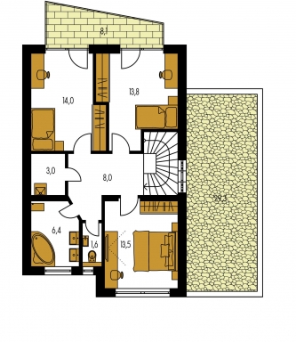 Floor plan of second floor - CUBER 6
